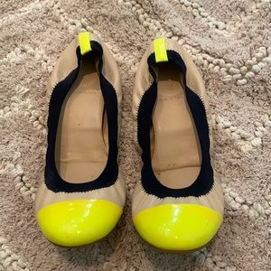 Gently used J. Crew Mila Cap Toe Leather Flats Size 9.5